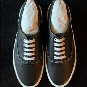 Thom Browne Black and White Leather Oxfords